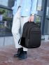 Men Letter Patch Decor Laptop Backpack
