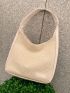 Letter Patch Decor Straw Bag
