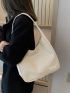 Letter Patch Decor Straw Bag