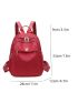 Minimalist Metal Detail Functional Backpack