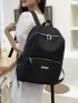 Minimalist Metal Decor Functional Backpack
