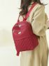 Quilted Metal Decor Functional Backpack