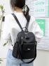 Minimalist Metal Decor Functional Backpack