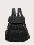 Drawstring Design Snap Button Functional Backpack