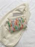 Geometric Pattern Contrast Binding Envelope Bag