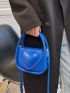 Mini Heart Embossed Flap Square Bag