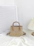 Minimalist Double Handle Straw Bag
