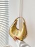 Metallic Crocodile Embossed Hobo Bag