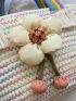 Flower Decor Fringe Trim Crochet Bag