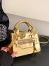 Mini Metallic Double Handle Square Bag
