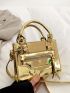 Mini Metallic Double Handle Square Bag