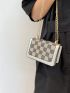 Mini Rhinestone Decor Flap Square Bag