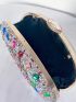 Mini Rhinestone Decor Chain Box Bag