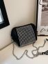 Mini Rhinestone Decor Chain Square Bag