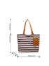Striped Pattern Shopper Bag With Coin Purse