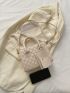 Quilted Double Handle Square Bag With Coin Purse