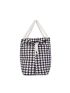 Houndstooth Pattern Letter Label Detail Travel Bag