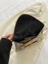 Colorblock Geometric Pattern Contrast Binding Square Bag