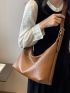 Houndstooth Embossed Hobo Bag