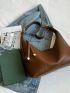Houndstooth Embossed Hobo Bag