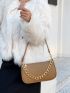 Minimalist Chain Decor Baguette Bag