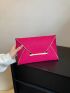 Neon Pink Geometric Embossed Contrast Binding Square Bag