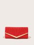Ruched Detail Metal Decor Envelope Bag