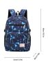 3pcs Geometric Pattern Functional Backpack Set