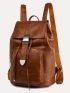 Buckle Decor Flap Backpack