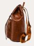 Buckle Decor Flap Backpack