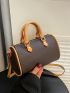 Mini Litchi Embossed Boston Bag