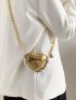 Mini Metallic Crocodile Embossed Chain Decor Novelty Bag