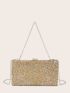 Allover Rhinestone Decor Box Bag