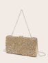 Allover Rhinestone Decor Box Bag