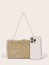 Allover Rhinestone Decor Box Bag