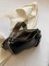 Metal & Chain Decor Hobo Bag, Gothic Crossbody Bag