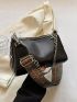 Metal & Chain Decor Hobo Bag, Gothic Crossbody Bag