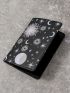 X Inked in Red Graphic Pattern Passport Case