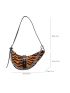 Geometric Pattern Buckle Decor Saddle Bag