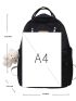Letter Patch Classic Backpack With Bag Charm