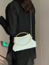 Faux Pearl Decor Chain Satchel Bag