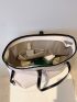 Letter Graphic Contrast Binding Shoulder Tote Bag