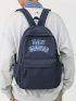 Men Letter Graphic  Functional Backpack
