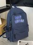 Men Letter Graphic  Functional Backpack