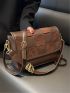 Plaid Pattern Flap Square Bag