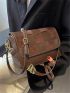 Plaid Pattern Flap Square Bag