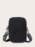 Mini Letter Patch Decor Corduroy Square Bag