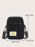 Mini Letter Patch Decor Corduroy Square Bag