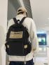 Men Letter Patch Functional Backpack