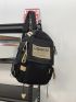 Men Letter Patch Functional Backpack
